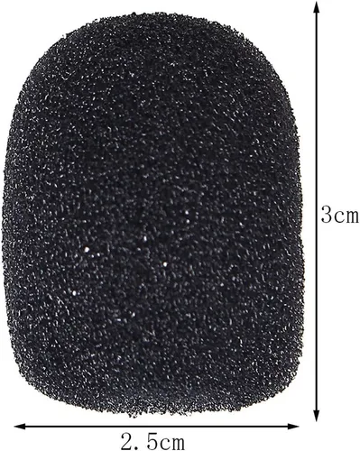Vista 3 de Paquete de 15 protectores de espuma para micrófono, con solapa, micrófono, esponja, mini cubierta de espuma, protección para varios auriculares Negro