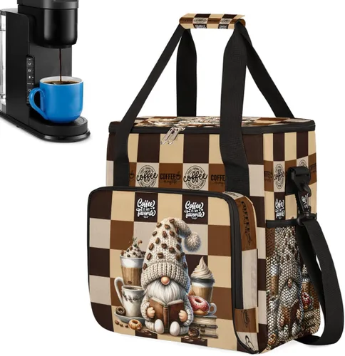 Vista 30 de Bolsa para cafetera compatible con K-Mini o K-Mini Plus Coffee Cup Pattern1 Coffees Machine Travel Storage Tote Bag Compatible Portable Single