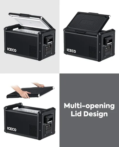 Vista 6 de ICECO Refrigerador VL35 ProS de 12 V, congelador portátil de 37 cuartos de galón, refrigerador compacto de metal para automóvil alimentado por
