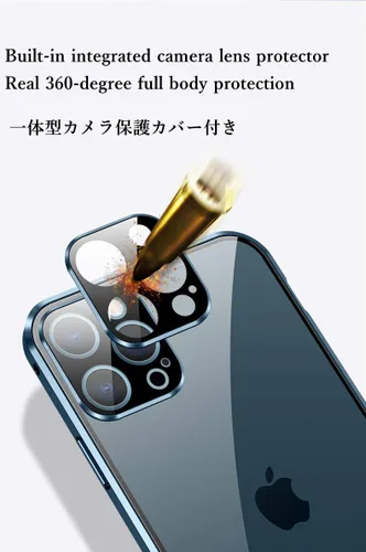 Vista 4 de Funda de bloqueo de seguridad para iPhone 12 Mini de 5.4 pulgadas, antiespías, protector de lente de cámara integrado, cubierta magnética Negro
