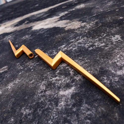 Vista 4 de A&C Hero Lightning Bolt - Accesorios de arma de cosplay para mujeres y hombres (dorado, talla única)