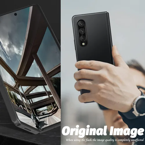 Vista 3 de Orzero Paquete de 2 protectores de lente de cámara compatible con Samsung Galaxy Z Fold 4 5G, protector de vidrio templado de 9 durezas HD