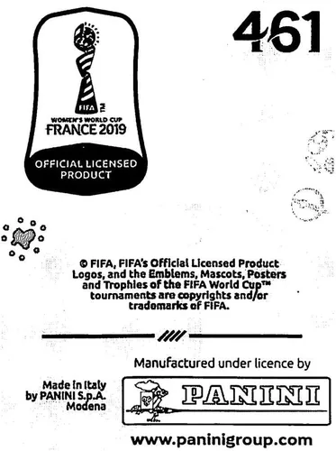 Vista 2 de Panini FIFA - Calcomanías para álbumes de la Copa Mundial Femenina de Francia 2019 (solo adhesivo individual) Fútbol #461 Suecia Logotipo del