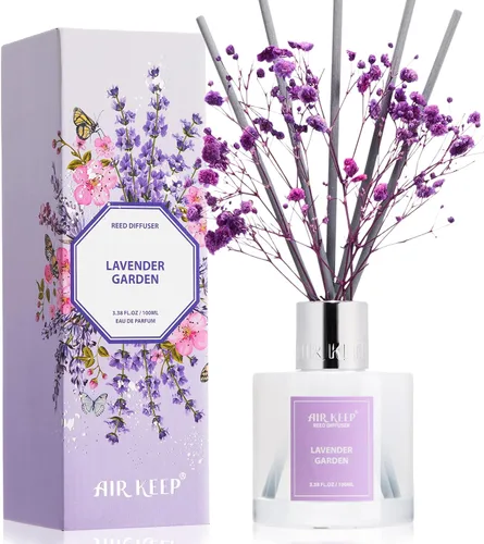 Vista 39 de Airkeep Juego de difusor de varillas – 3.38 onzas líquidas (3.4 fl oz), difusor de aroma de bambú para el hogar, incluye 8 varillas difusoras