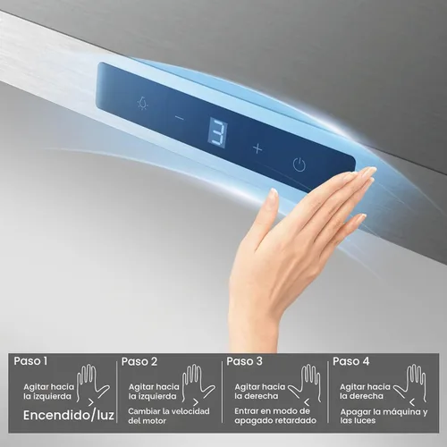 Vista 8 de COMFEE' CVP30W7AST Campana Extractora de 30 Pulgadas 450 CFM 3 Velocidades Detección de Gestos y Panel de Control Táctil Acero Inoxidable Montaje