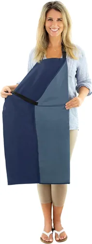 Vista 11 de Ravill Delantal impermeable para hombres y mujeres, delantales de trabajo multiusos de 35 pulgadas para lavavajillas, aseo de perros, limpieza Negro