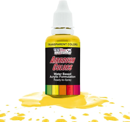 Vista 19 de U.S. Art Supply Pintura acrílica transparente Chartruesse para aerógrafo, 8 onzas, lista para rociar, pintura con pincel de aire para uñas, modelos