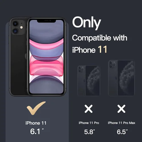 Vista 2 de JETech Funda magnética para iPhone 11 de 6.1 pulgadas, compatible con carga inalámbrica MagSafe, a prueba de golpes, parte trasera transparente