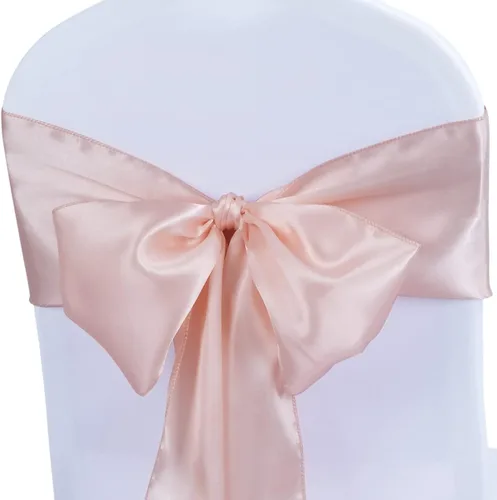 Vista 17 de Babenest Bandas de satén para silla, 50 lazos mejorados para silla, lazos para bodas, banquetes, fiestas, Pascua, Navidad, baby shower, decoración