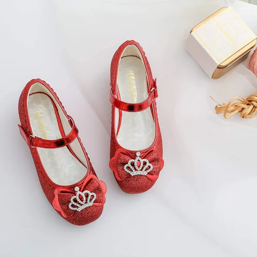 Vista 4 de Walofou Zapatos de vestir para niñas de flores, zapatos de tacón para fiesta de boda, zapatos planos de princesa Mary Jane para niños pequeños