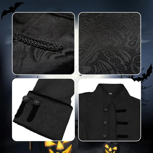 Vista 3 de Steampunk - Chaqueta vintage para hombre, disfraz de Halloween retro gótico victoriano