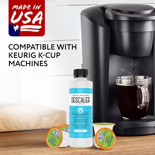 Vista 6 de IMPRESA Paquete de descalcificador y limpieza para máquina de café, compatible con cafeteras Keurig K-Duo y K-Cup, solución de descalcificación de 8