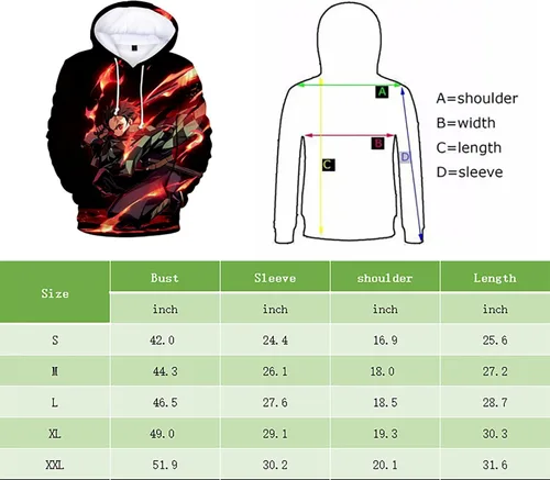 Vista 3 de BAKUGOU Men Zenitsu Hoodie Kimetsu no Yaiba Anime Tanjiro Nezuko Sweatshirt Giyuu Sweater Hoodies Inosuke Hoodie for Men