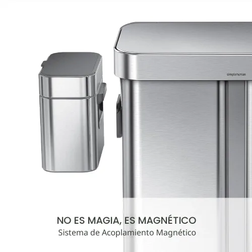 Vista 4 de simplehuman Contenedor de compost, contenedor desmontable y de encimera, 4 litros / 1.06 galones, acero inoxidable cepillado
