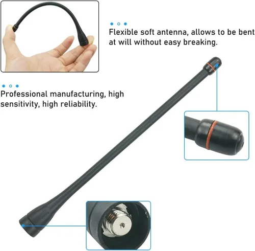 Vista 4 de Antena de repuesto para antena Icom F21 F24 F4001 F4011 F4101D F3021 F4161 F43GT F43TR Radio UHF 440-470Mhz FA-SC57U (paquete de 2)