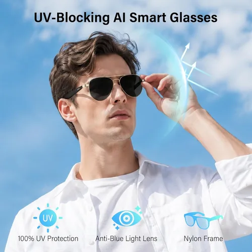 Vista 4 de GetD Gafas AI, gafas inteligentes impulsadas por ChatGPT, traducción de IA