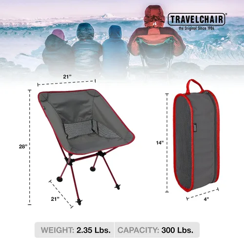Vista 3 de Travel Chair Joey - Silla plegable para acampar al aire libre, para senderismo, mochilero, césped, playa, deportes, ligera, estable, portátil