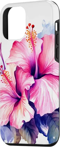 Vista 2 de Funda de flor de hibisco rosa para iPhone 12 mini