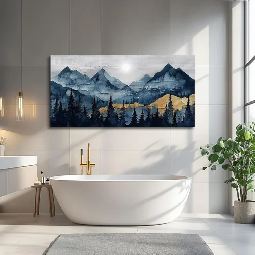 Vista 8 de FUHAIHUA Arte de Lienzo para Pared de Sala de Estar Decoración de Pared para Dormitorio Oficina Decoración de Pared Pintura de Paisaje de Montaña