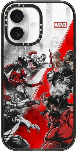 Vista 179 de CASETiFY Funda para iPhone Air, compatible con MagSafe Marvel VS CoLab Protección contra caídas de grado militar 4x de 8.2 pies Funda Capitán