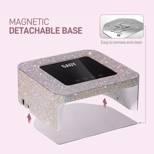 Vista 6 de GAOY Lámpara de uñas LED UV inalámbrica para uñas de gel, luz UV recargable, secadora de uñas profesional con 4 temporizadores, sensor automático