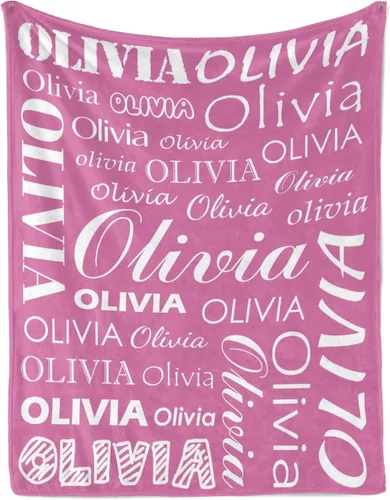 Vista 27 de Manta personalizada con nombre para niños y adultos, manta de franela personalizada con nombre