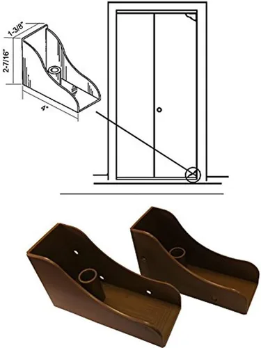 Vista 2 de Kit de reparación de pasador de pivote de puerta de armario doblado para guardarropa, roble oscuro