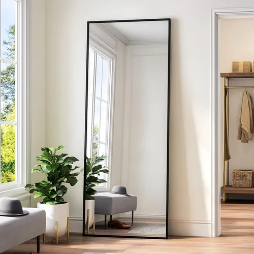 Vista 20 de KOCUUY Espejo de baño negro, espejo rectangular de 24 x 18 pulgadas para sobre el fregadero, espejo de pared decorativo moderno para dormitorio