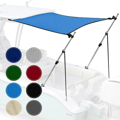 Vista 16 de Extensión universal de sombra en T para toldos Bimini para barcos, toldo de barco, postes telescópicos ajustables, acero inoxidable, cubierta