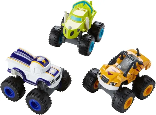 Vista 3 de Fisher-Price Nickelodeon Blaze & The Monster Machines, Pack de 3 Vehículos de Metal Fundido #2
