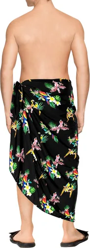 Vista 2 de HAPPY BAY Traje de baño para hombre, ropa de playa, pareo, Negro