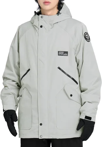 Vista 9 de Actleis - Chaqueta impermeable para hombre de snowboard, cálida, cortavientos, para invierno, con capucha