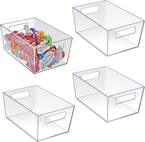 Vista 10 de Azar Displays 556237 - Organizador grande de plástico transparente con asa, almacenamiento de despensa, organizador de cocina y refrigerador