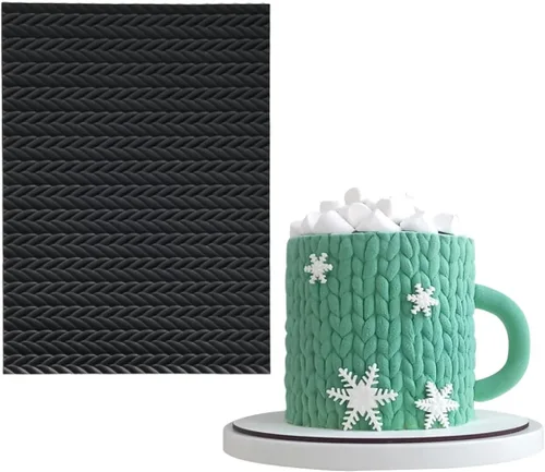 Vista 12 de mostsom Molde de Silicona para Pastel de Encaje con Patrón de Cubo, Tapete de Impresión de Fondant para Hornear, Dulces, Chocolate, Decoración