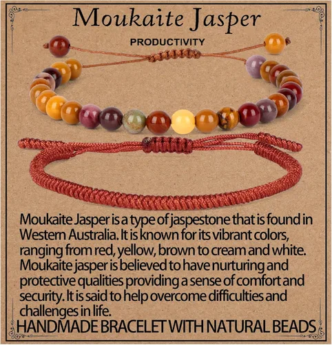 Vista 85 de LPBeads Pulsera de piedra natural hecha a mano de tamaño ajustable