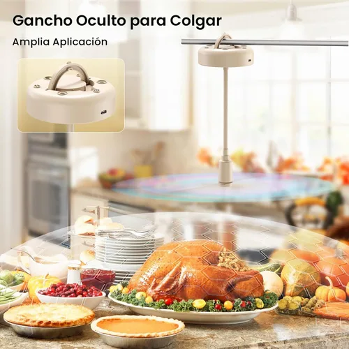 Vista 5 de TriPole Ventiladores de mosca para mesas, ventilador de alimentos recargable de 2000 mAh que dura 20 horas con pantalla LED, ventilador de mesa