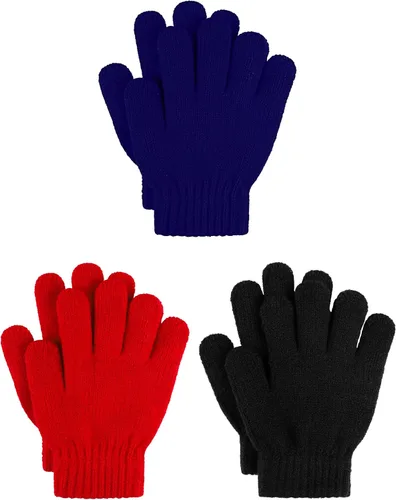 Vista 11 de Cooraby 3 pares de guantes de invierno para niños, gruesos y cálidos