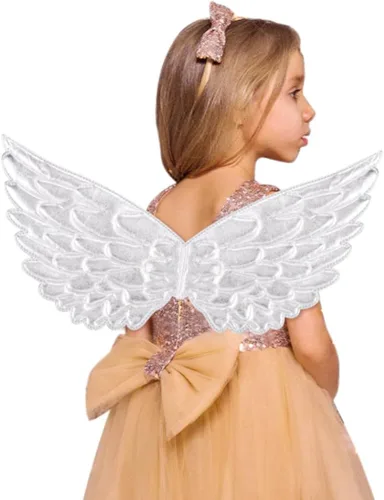 Vista 2 de Eyret Alas de hada arcoíris para niñas pequeñas, alas brillantes, accesorio de disfraz para niños