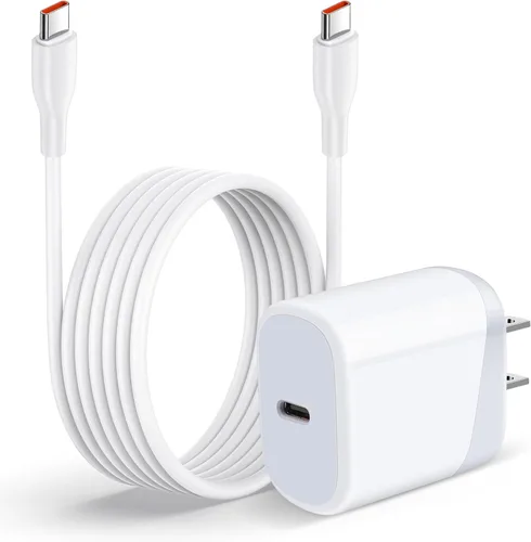 Vista 12 de Cargador rápido de iPhone 16e para iPhone 17 Air 16 Pro Max/16 Pro/16 Plus/16/15, iPad Pro Air Mini, cable de carga USB C a C de 6 pies para Samsung