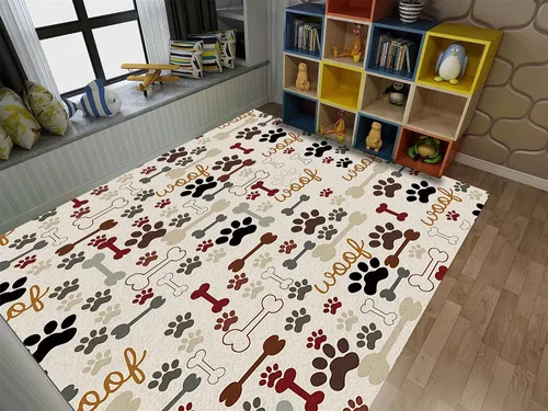 Vista 13 de Alfombra de área de dibujos animados para niños, 2 x 3 pies, lindo dinosaurio de animales, alfombra decorativa para habitación de bebé, alfombra