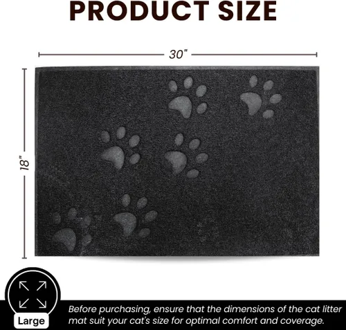 Vista 3 de Andalus Tapete Grande para Arena de Gatos, Paquete de 1 - Impermeable, Antideslizante y Fácil de Limpiar, Tapete para Caja de Arena de Gatos