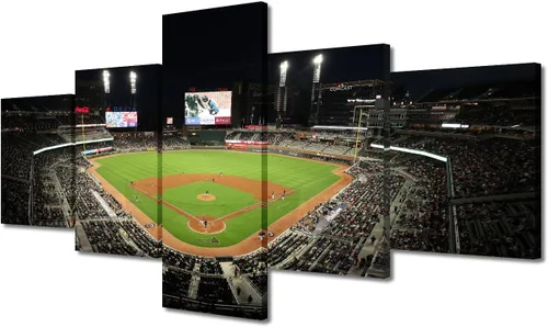 Vista 79 de Arte para pared, lienzo para estadio deportivo, arte para pared, diseño de campo de Wrigley en Chicago, pinturas de Chicago, impresiones sobre