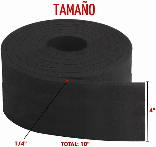 Vista 2 de Dualplex - Rollo de tira de espuma de neopreno, 4 pulgadas de ancho x 10 pies de largo x 1/4 pulgadas de grosor, sellado contra la intemperie, tiras