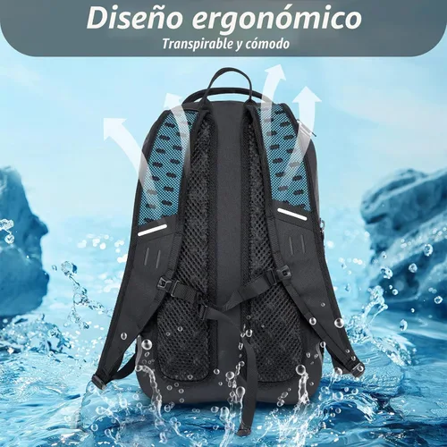 Vista 2 de Mochila impermeable Trudave, mochila impermeable sumergible, bolsa seca flotante recubierta de TPU con cierre hermético para kayak, pesca Negro