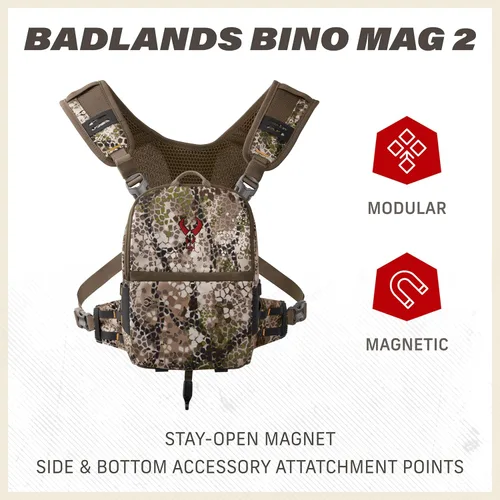 Vista 2 de Badlands Bino Mag 2 - Sistema modular de arnés binocular para un rendimiento y durabilidad óptimos, Approach OG, Grande