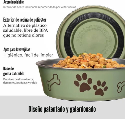 Vista 2 de Hermoso recipiente metálico Loving Pets, S, Artichoke