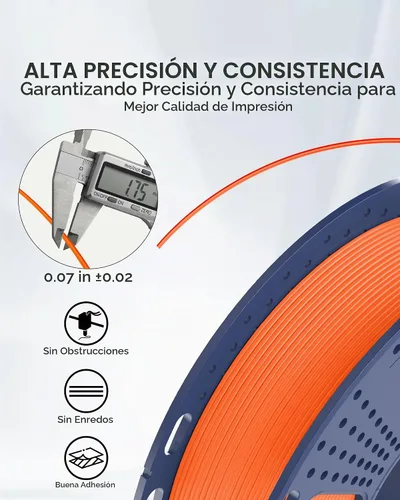 Vista 3 de SUNLU - Paquete de filamento PLA de 8.82 oz, 0.07 in, filamento multicolor Pla carrete - negro+claro+claro (rojo+verde+azul+amarillo+púrpura+naranja)