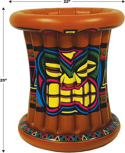 Vista 2 de Beistle 50257 Hielera inflable Tiki de 22 x 25 pulgadas, paquete de 1, multicolor