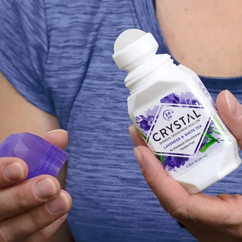 Vista 5 de Crystal- Desodorante mineral Roll-On manzanilla y té verde, paquete de de 12