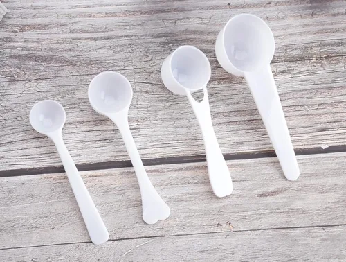 Vista 3 de Sowaka 4 cucharas medidoras de 0.04 oz, 0.11 oz, 0.18 oz, 0.35 oz, cucharadita de plástico para medición precisa de café, proteínas, cucharas